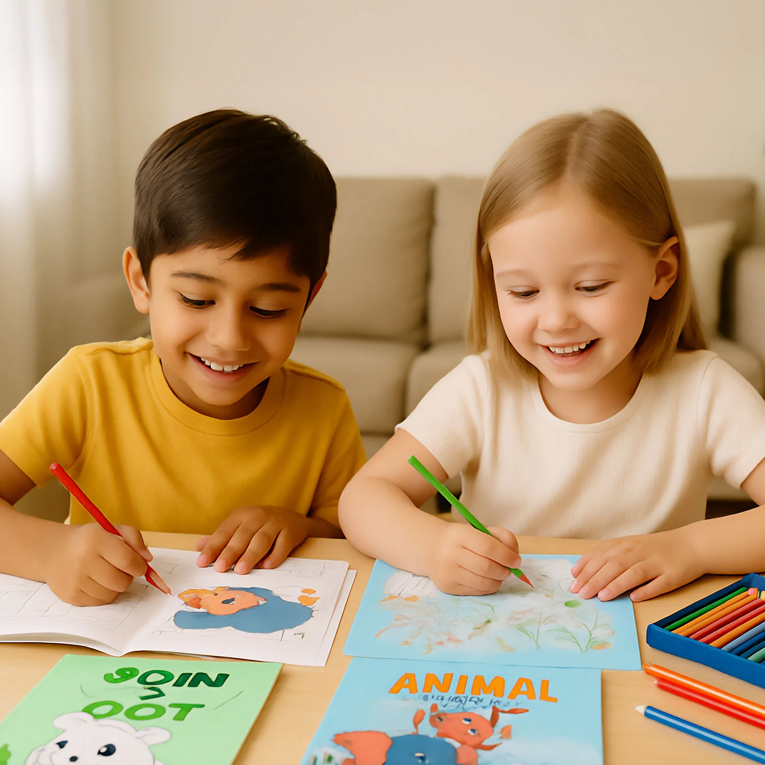 Jumbo Coloring Book Bundle - 5 Themed Printed Books + Free Coloring Pencils Set + Free Shipping - The Perfect Gift for Kids! - Image 7